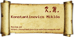 Konstantinovics Miklós névjegykártya