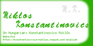 miklos konstantinovics business card