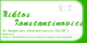 miklos konstantinovics business card